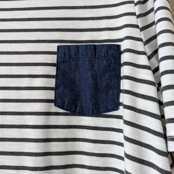 Doe & Rae denim striped women's blouse size L - Picture 4 of 6